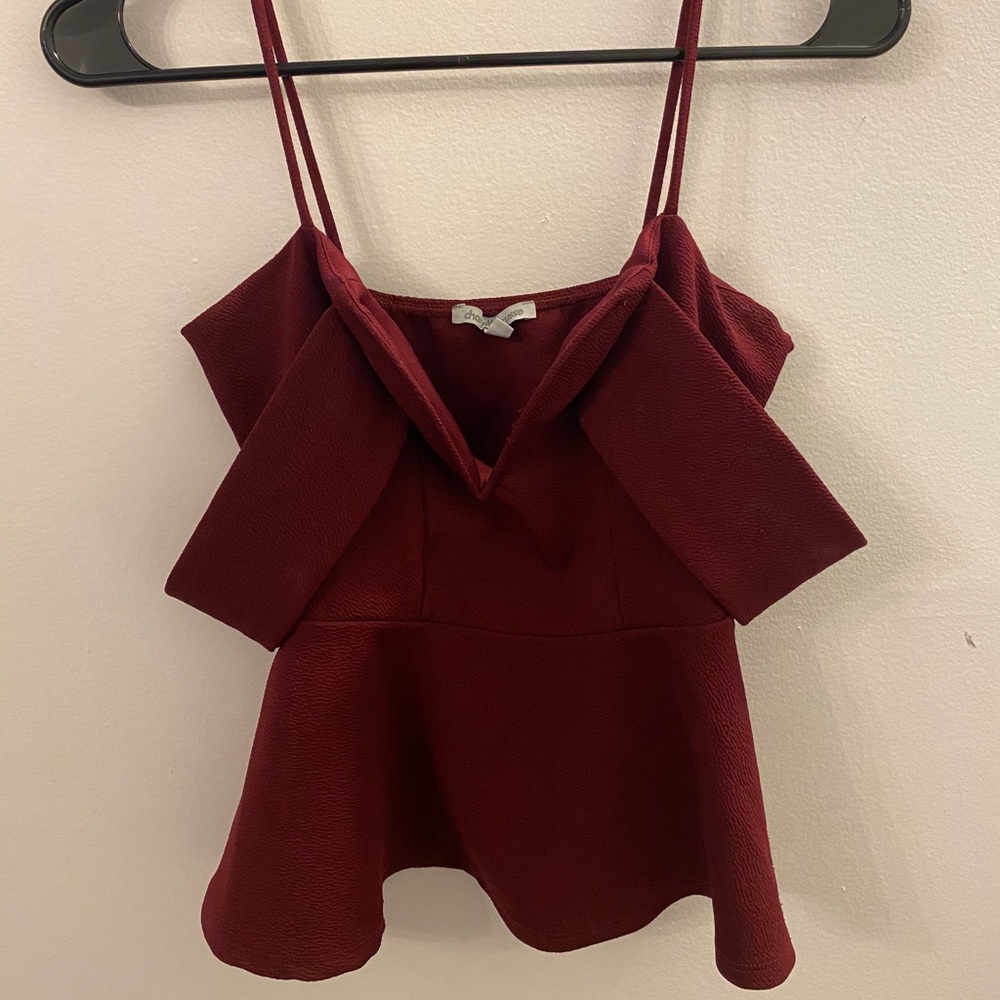 Charlotte Russe Burgundy Tank with Side sleeves